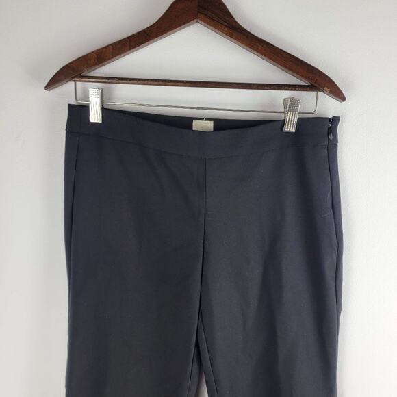 NEW Ecru Cropped Ankle Pants Black Straight Leg High Rise Size 4 - Picture 2 of 6